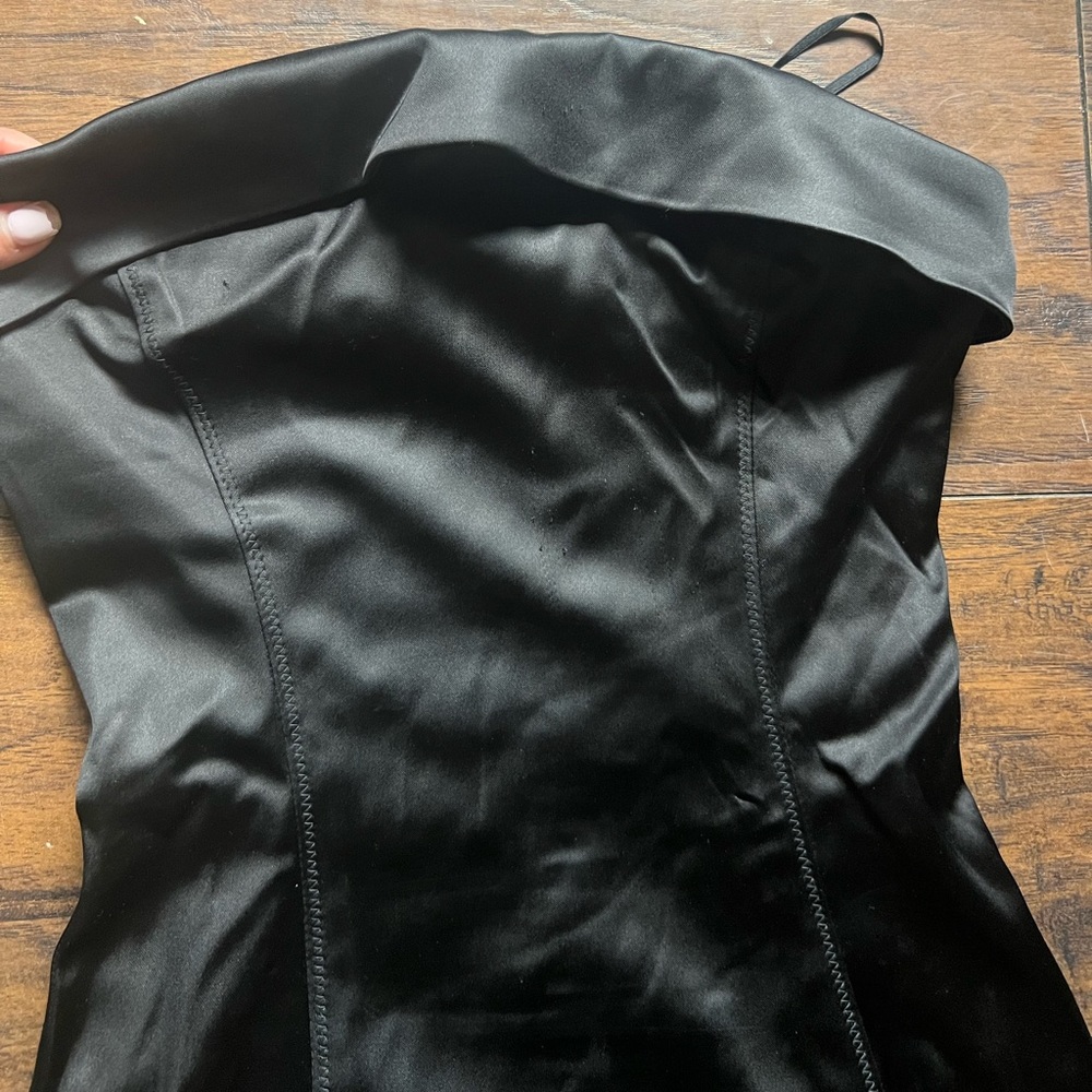 Aritzia mini black dress strap less